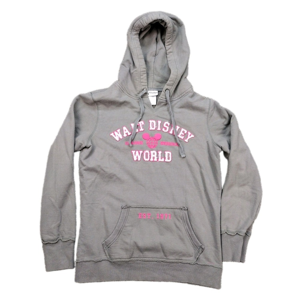 Disney Parks Women's Size Large Light Gray Walt Disney World Hoodie Distressed